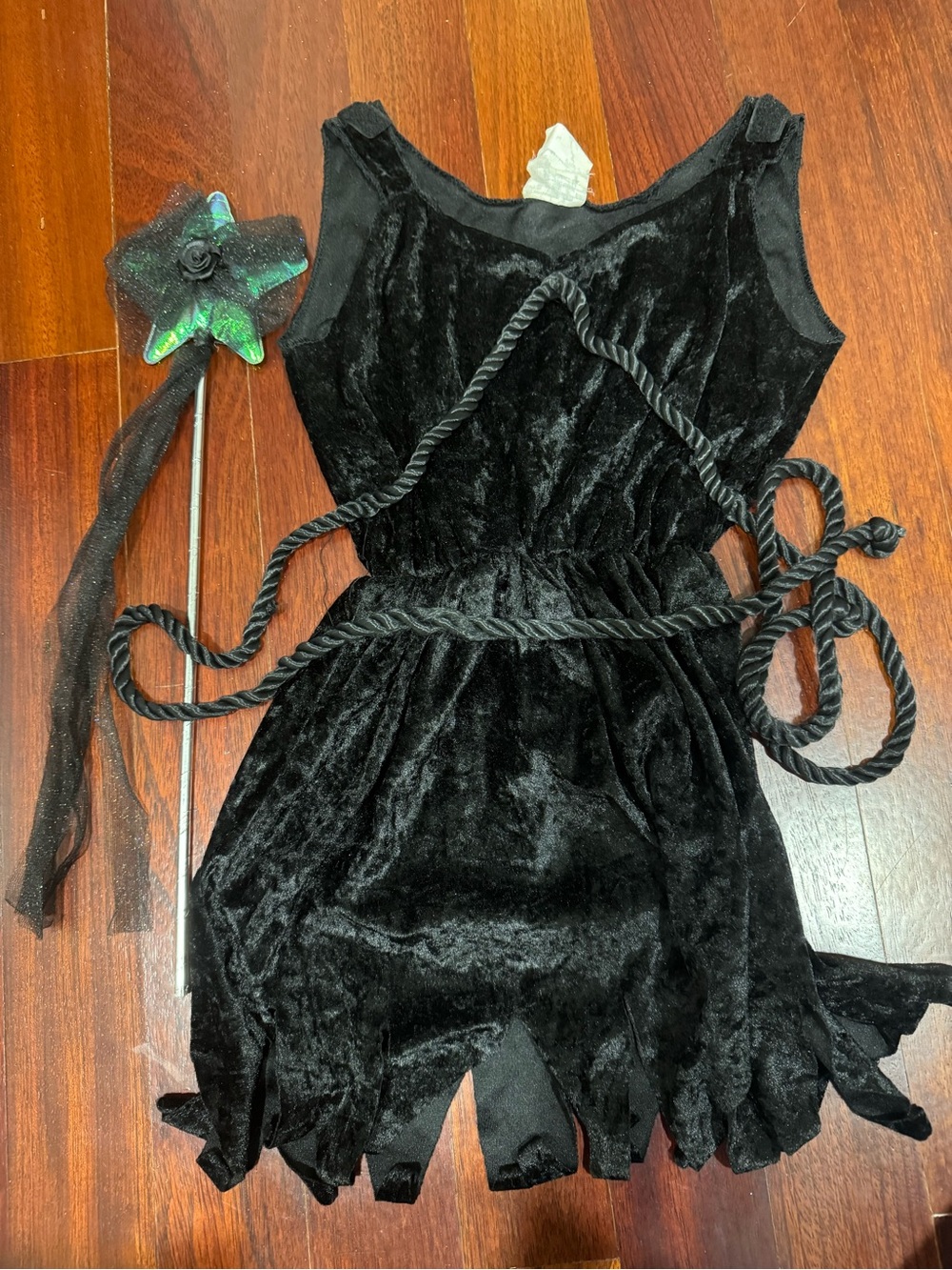 🎃Black Velvet Dark Fairy Halloween Costume for Kids 8-10
